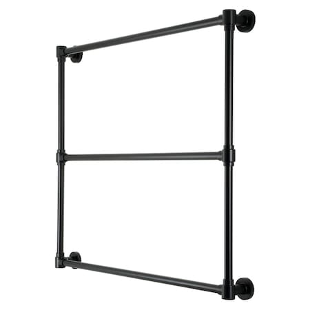 Kingston Brass 36" x 32" Wall Mount Towel Rack, Matte Black DTM323630